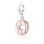 Silver Party Ring Necklace With Pink Enamel, thumbnail 6 of 7