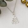 Sterling Silver Christmas Tree Pendant Necklace, thumbnail 2 of 9