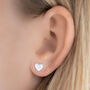 Heart Sterling Silver Earrings, thumbnail 2 of 10