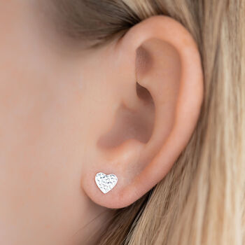 Heart Sterling Silver Earrings, 2 of 10
