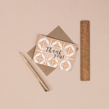 Set Of Six Patterned Mini Thank You Cards, 9 of 11