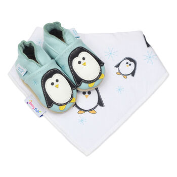 Dotty Fish Penguin Soft Leather Baby Shoes With Barefoot Soles, 6 of 11