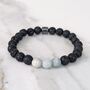 Men's Aquamarine And Lava Bead March Birthstone Bracelet, thumbnail 3 of 11