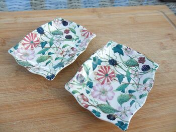 Set Of Two Handmade Soap Dishes In Bramble Design, 4 of 6