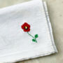 Set Of Six Hand Embroidered Floral Napkins, thumbnail 4 of 5