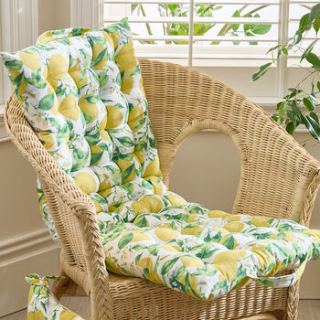 Lemon Print Padded Bench Cushion, 2 of 6