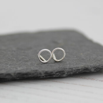 Sterling Silver Mini Geo Circle Studs, 5 of 8
