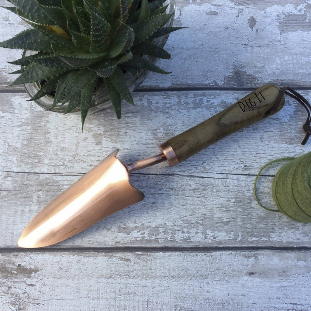 Personalised Copper Plated Garden Trowel By Hunter Gatherer