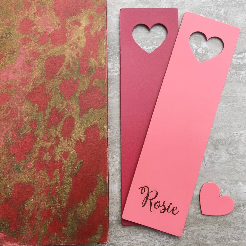 Personalised Heart Leather Bookmark Anniversary Gift, 1 of 11