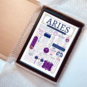 Personalised Aries Horoscope Star Sign Print, 9 of 9