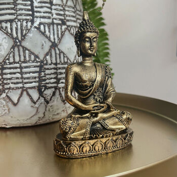 Gold Buddha Ornament, Meditating Buddha Statue, 2 of 4