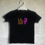 Big Bro Lil Bro/Big Sis Lil Sis Neon Lights Tshirt, thumbnail 5 of 7