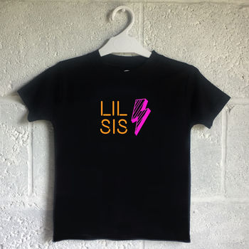 Big Bro Lil Bro/Big Sis Lil Sis Neon Lights Tshirt, 5 of 7