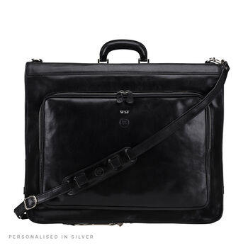 Personalised Large Leather Suit Carrier 'Rovello', 5 of 12