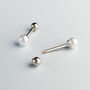 Sterling Silver Pearl Screw Back Stud Earrings, thumbnail 4 of 7