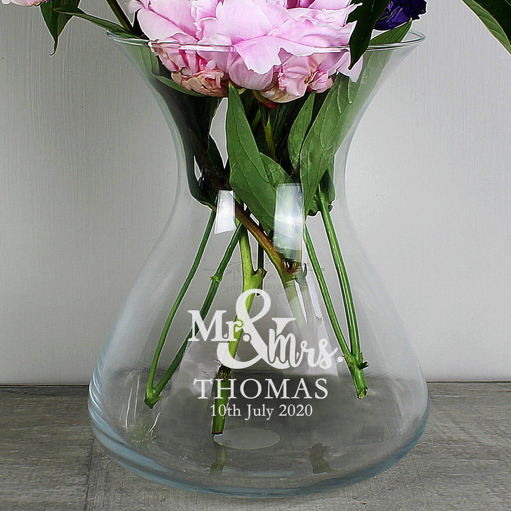 Personalised Mr And Mrs Glass Vase By Blackdown Lifestyle