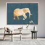 Landscape Gold Silhouette Elephant Turquoise Print, thumbnail 2 of 5