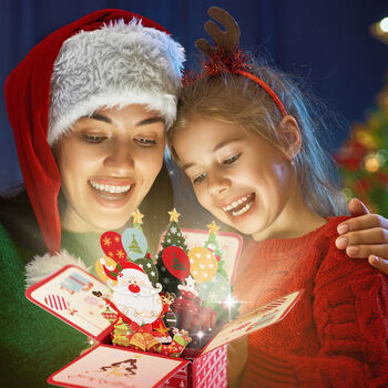 Light Up Musical Pop Up Christmas Card With Santa, 6 of 8
