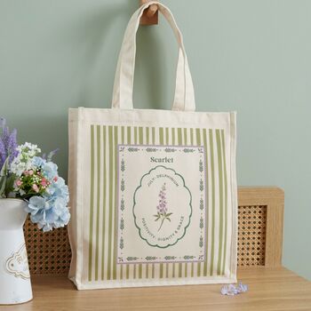 Personalised Birth Flower Tote Bag, 9 of 12