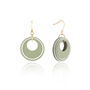 Green And Cream Circular Earrings, thumbnail 1 of 7