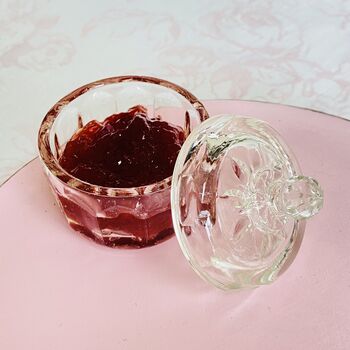 Antique Crystal Cut Glass Lidded Jam / Preserve Pot ~ Four, 5 of 9