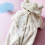 Baby Bear Hooded Jumpsuit Pramsuit In A Gift Box, thumbnail 6 of 12