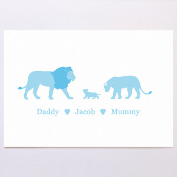 Personalised Lion Family Print, 5 of 8