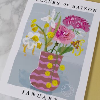 Seasonal Flowers Personalised Print, 2 of 10