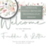 Wedding Welcome Sign Pink Wild Flower, thumbnail 2 of 6
