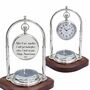 Personalised Chrome 8th Anniversary Desk Clock With Compass, thumbnail 1 of 10