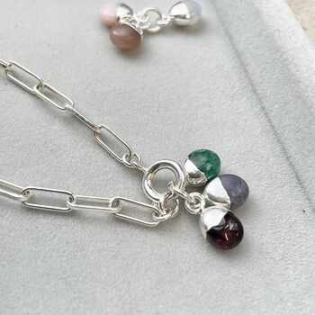 Silver Family Multiple Birthstone Necklace, 2 of 11