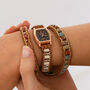 Bohemian Semi Precious Stone Wrap Bracelet Watch, thumbnail 1 of 7