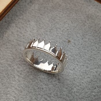 Personalised Sterling Silver Crown Ring, 3 of 12