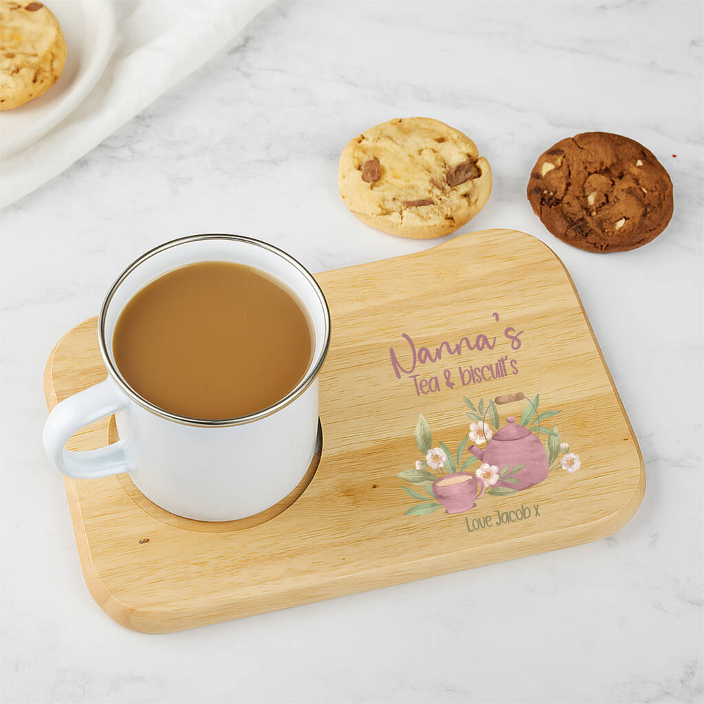 Nana's Personalised Wooden Tea And Biscuit Board, 1 of 4