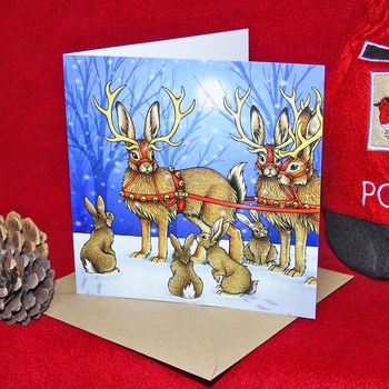 Eight Rabbit Christmas Cards With Charity Donation, 6 of 6