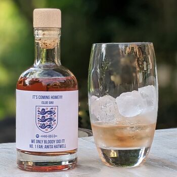 Personalised England Football Flavoured Gin With Music, 3 of 6