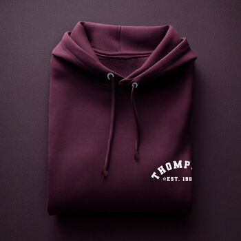 Personalised Family Name And Est. Year Hoodie – Heritage Gift, 2 of 11