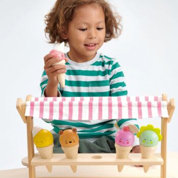 Wooden Scoops And Smiles Ice Cream Set, 2 of 4