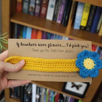 Personalised Thank You Teacher Flower Bookmark, 6 of 6