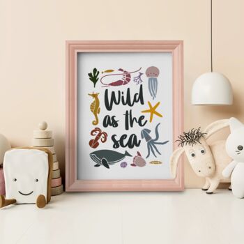 Wild As The Sea Nursery Print, 3 of 6