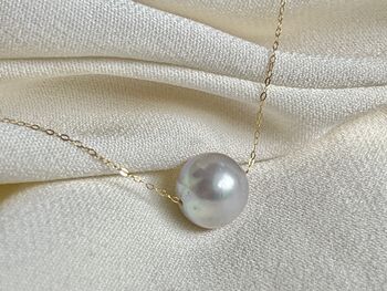 'Ginto' Real Gold Single Pearl Necklace, 8 of 12