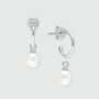 Pearl And Sterling Silver Interchangeable Hoop Earrings, thumbnail 2 of 4