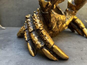Drunken Crab Wine Bottle Holder Aged Gold Freestanding, 9 of 12