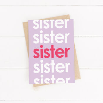 'Sister' Birthday Card Modern Typography, 2 of 3