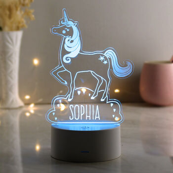 Personalised Unicorn LED Night Light, 7 of 9