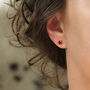 Red Crystal Stud Earrings In Silver And Gold Fill, thumbnail 9 of 12