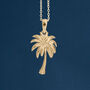 Yellow Gold Plated Palm Tree Necklace, thumbnail 1 of 12