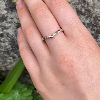 Beaded Fairie Tiara Ring, Shaped Nature Wedding Ring, 2 of 7
