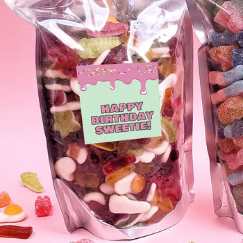 Personalised Happy Birthday 1kg Mega Bag Of Sweets, 2 of 5