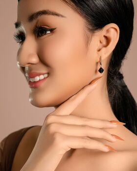 Aurora Rhombus Obsidian Earrings, 9 of 11